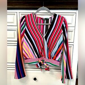 Express Cropped Long Sleeve Blouse